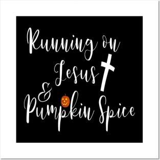 Jesus and Pumpkin Spice Christian Cross Halloween Costume Posters and Art